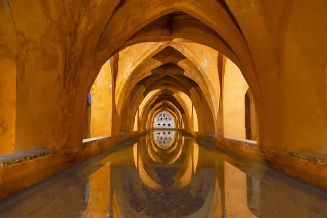 Stunning Alcázar Arches Reflection in Sevilla