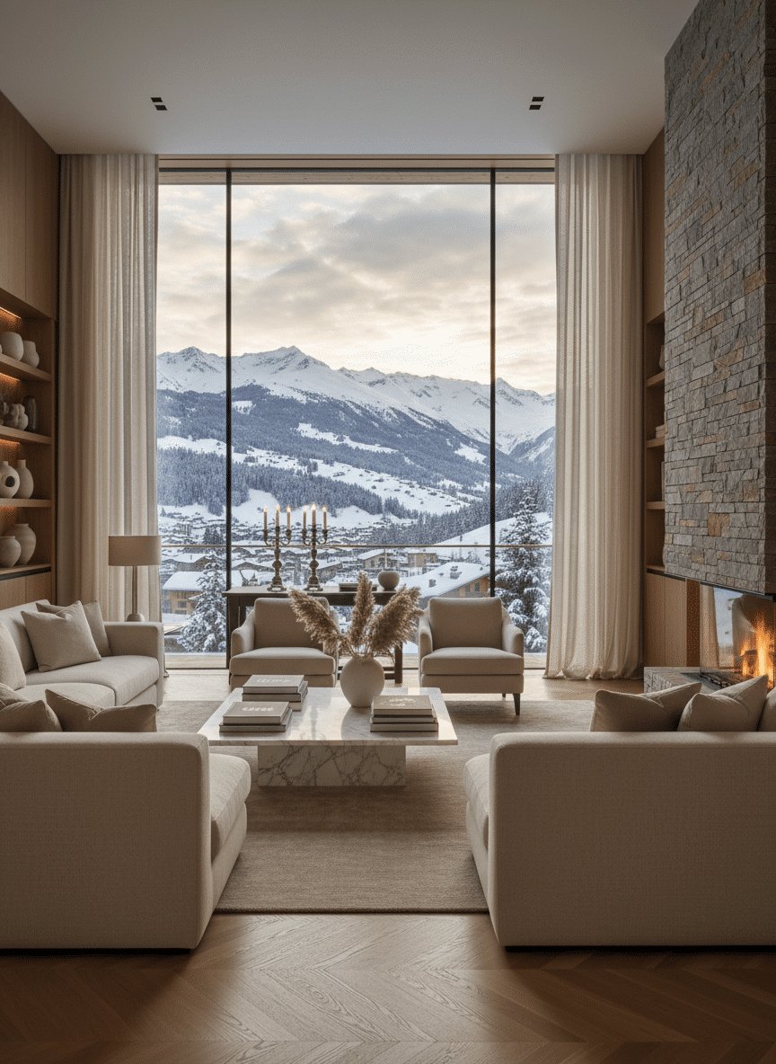 Luxury ski chalet interiors: elite companions for St. Moritz vacations